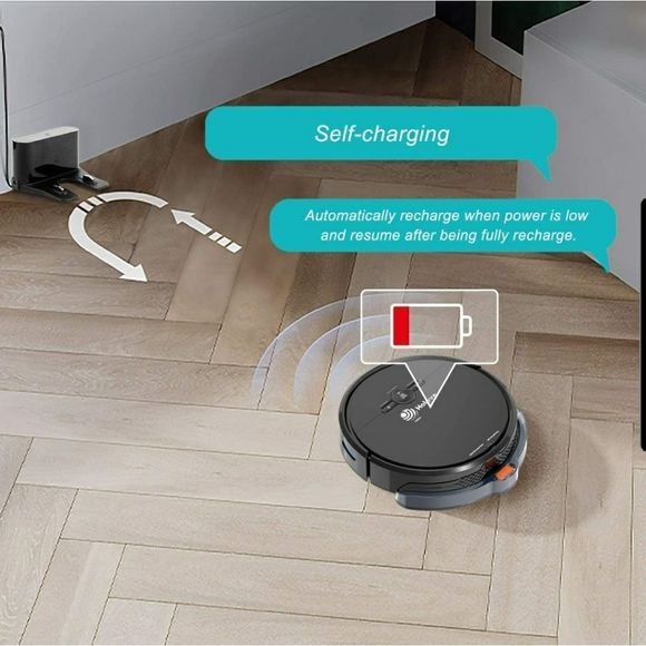 Holove Robot Vacuum Cleaner&Mopping Sweeper w/Strong Suction, Auto Self-Charging - Picture 6 of 7